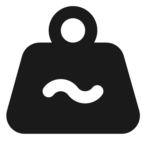 Weight tilde filled icon, filled style, from Lucide Extended