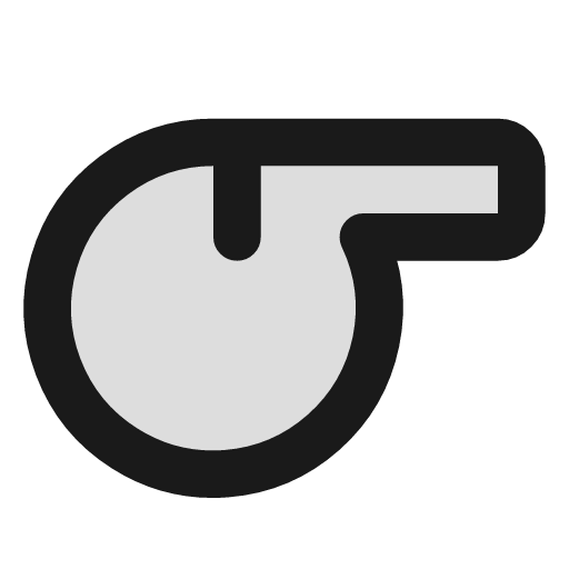 Whistle duotone icon, two-tone style, from Lucide Extended
