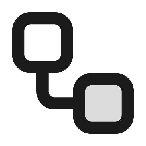 Workflow duotone icon, two-tone style, from Lucide Extended