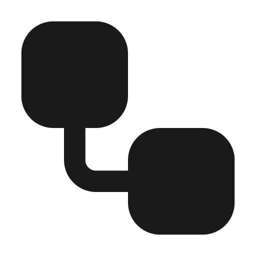 Workflow filled icon, filled style, from Lucide Extended