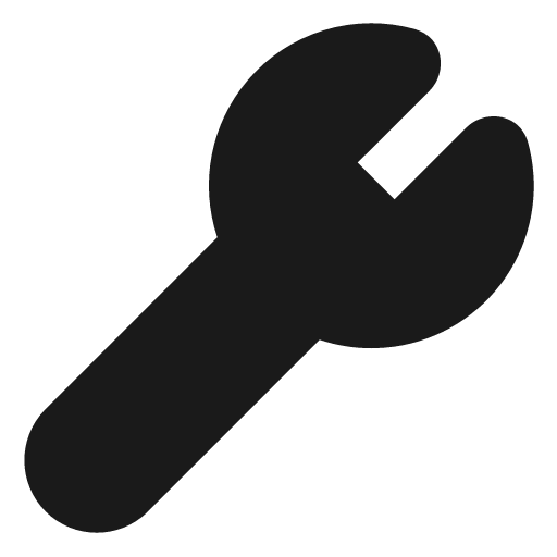 Wrench filled icon, filled style, from Lucide Extended