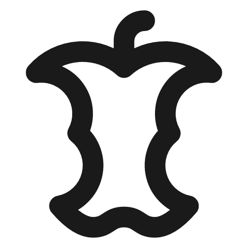 Apple core icon, line style, from Lucide Lab