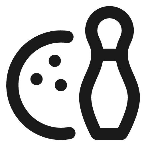 Bowling icon, line style, from Lucide Lab
