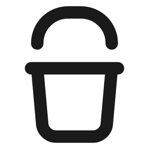 Bucket icon, line style, from Lucide Lab