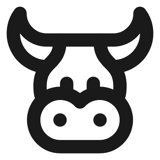Bull head icon, line style, from Lucide Lab