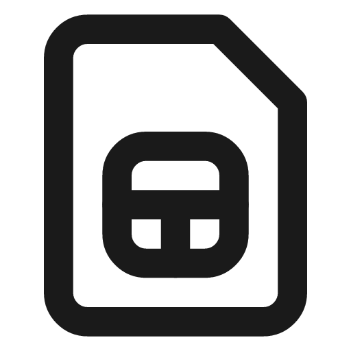 Card sim icon, line style, from Lucide Lab
