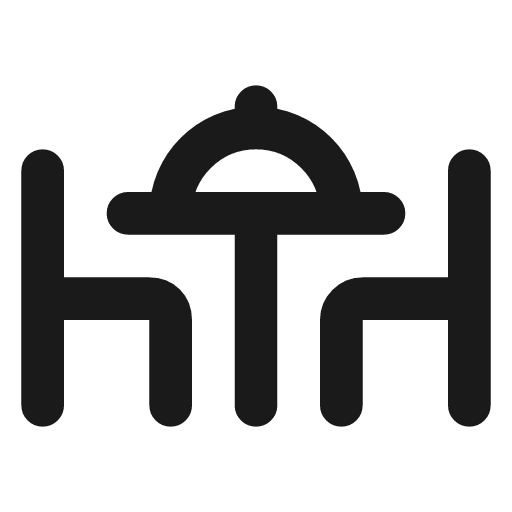 Chairs table platter icon, line style, from Lucide Lab
