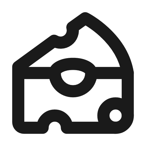 Cheese icon, line style, from Lucide Lab
