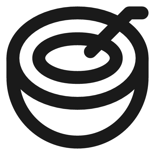 Coconut icon, line style, from Lucide Lab