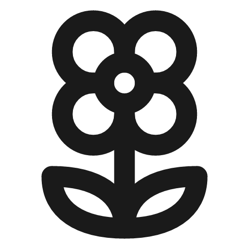 Flower stem icon, line style, from Lucide Lab