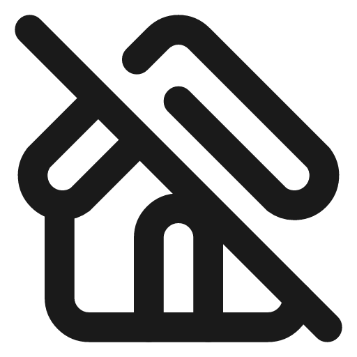 House roof off icon, line style, from Lucide Lab
