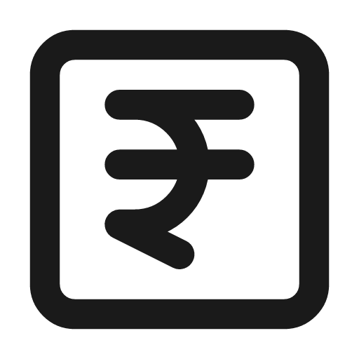 Indian rupee square icon, line style, from Lucide Lab