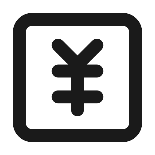 Japanese yen square icon, line style, from Lucide Lab