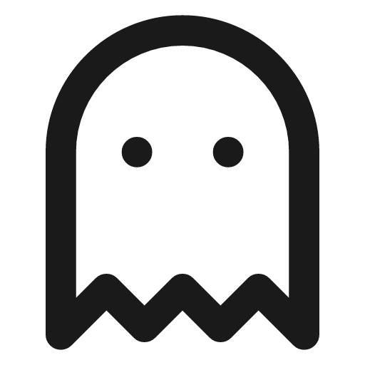 Pac man ghost icon, line style, from Lucide Lab