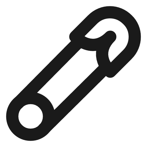 Pin safety icon, line style, from Lucide Lab
