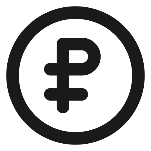 Russian ruble circle icon, line style, from Lucide Lab