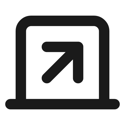 Tab arrow up right icon, line style, from Lucide Lab