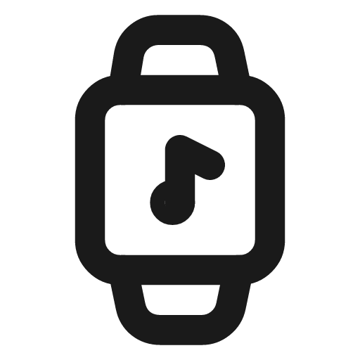 Watch music icon, line style, from Lucide Lab