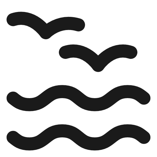 Waves birds icon, line style, from Lucide Lab