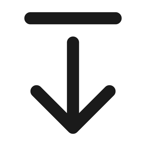 Arrow down from line icon, outline style, from Lucide