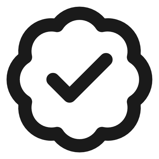 Badge check icon, line style, from Lucide