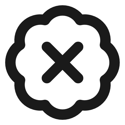 Badge x icon, line style, from Lucide