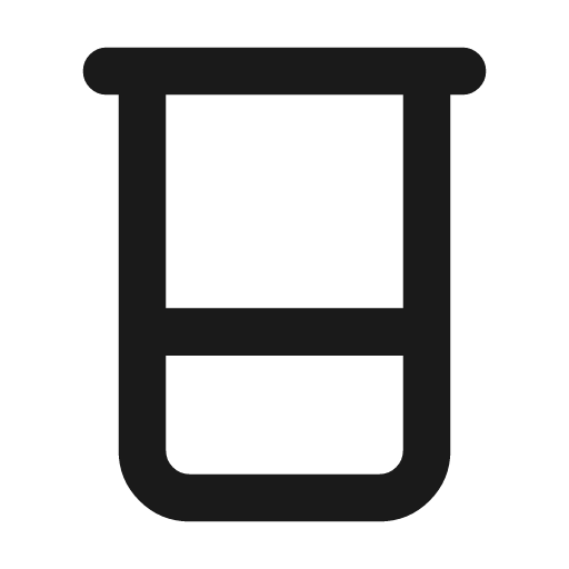 Beaker icon, line style, from Lucide