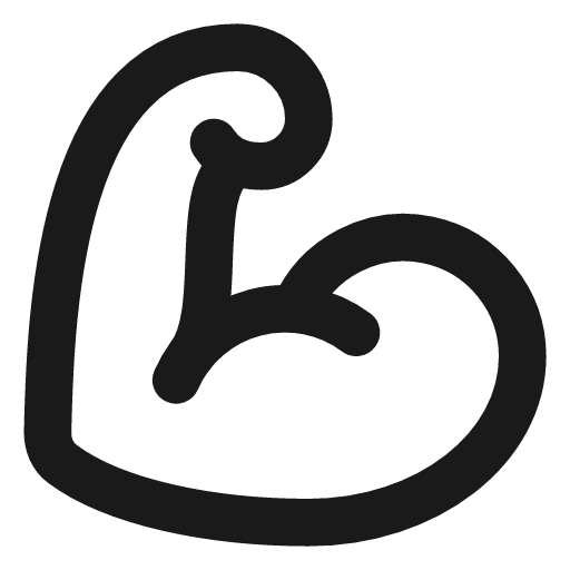 Biceps flexed icon, line style, from Lucide