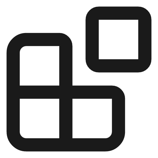 Blocks icon, line style, from Lucide