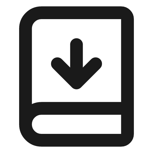 Book down icon, line style, from Lucide