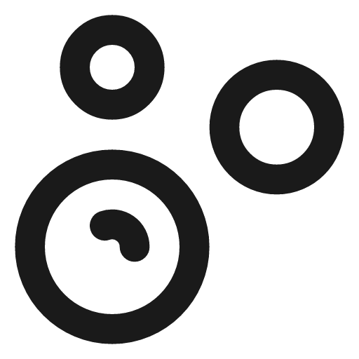 Bubbles icon, line style, from Lucide