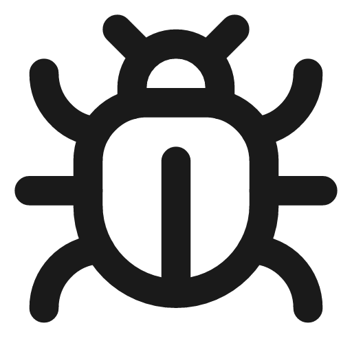 Bug icon, line style, from Lucide