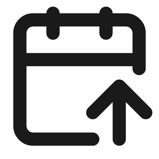 Calendar arrow up icon, line style, from Lucide