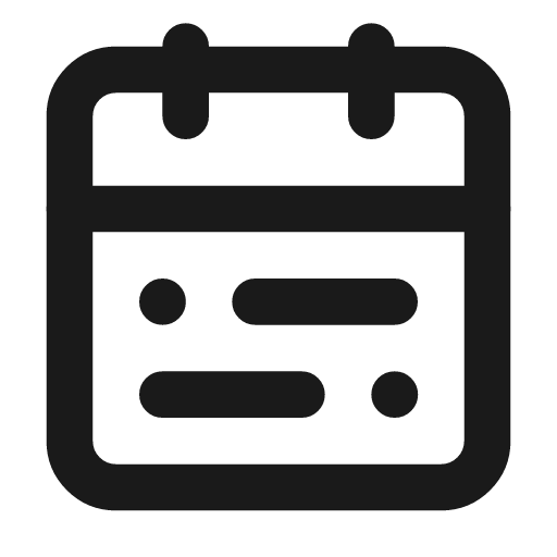 Calendar range icon, line style, from Lucide