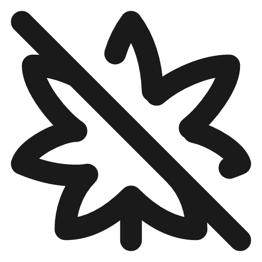 Cannabis off icon, line style, from Lucide