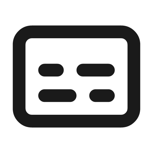 Captions icon, line style, from Lucide