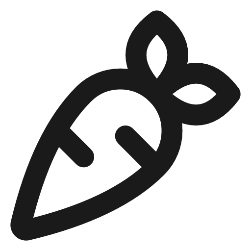 Carrot icon, line style, from Lucide