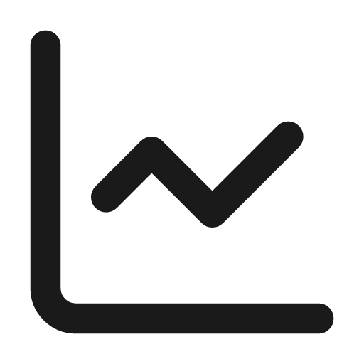 Chart line icon, outline style, from Lucide