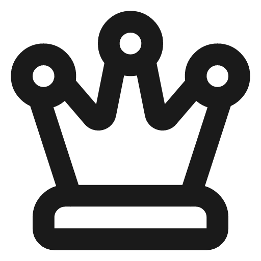 Chess queen icon, line style, from Lucide