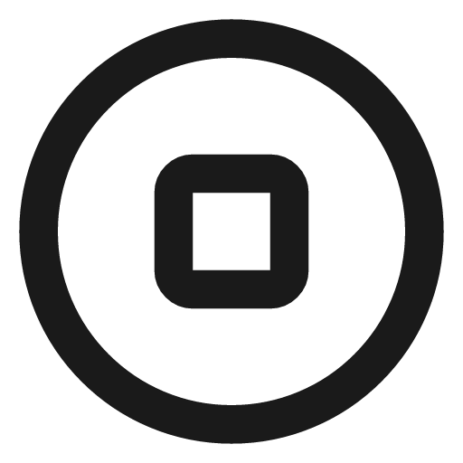 Circle stop icon, line style, from Lucide