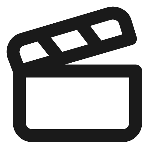 Clapperboard icon, line style, from Lucide