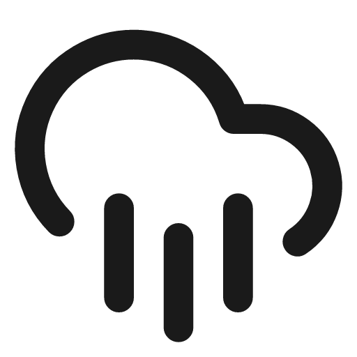 Cloud rain icon, line style, from Lucide