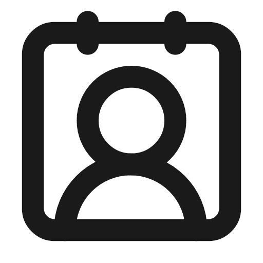 Contact round icon, line style, from Lucide