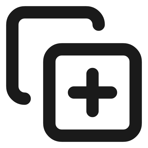 Copy plus icon, line style, from Lucide
