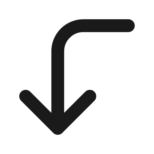 Corner left down icon, line style, from Lucide