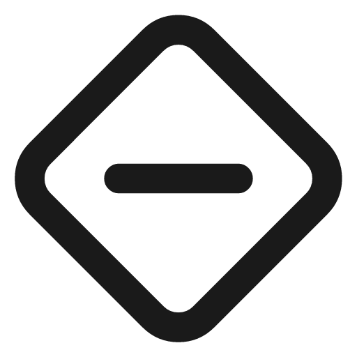 Diamond minus icon, line style, from Lucide