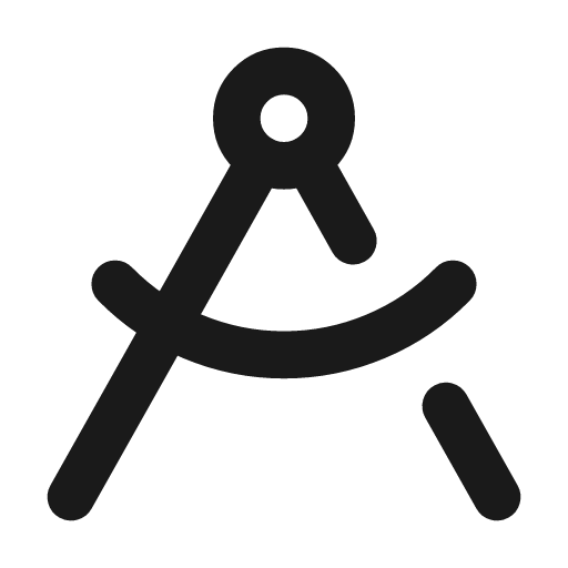Drafting compass icon, line style, from Lucide