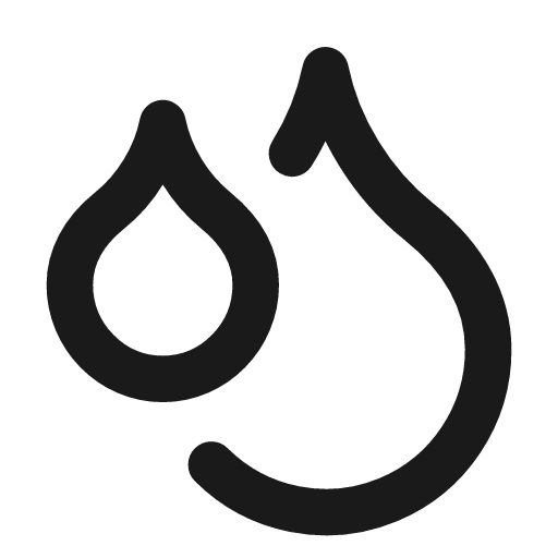 Droplets icon, line style, from Lucide