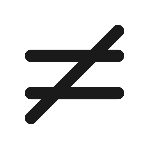 Equal not icon, line style, from Lucide