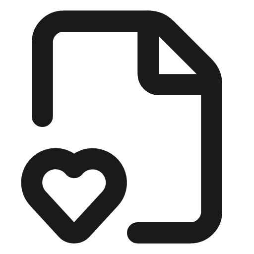 File heart icon, line style, from Lucide